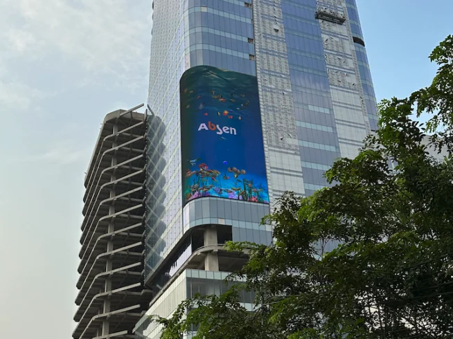 Absen LED Videotron pada gedung NT Group di Jakarta Timur