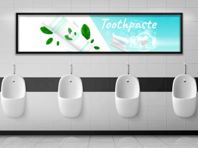 digital signage toilet